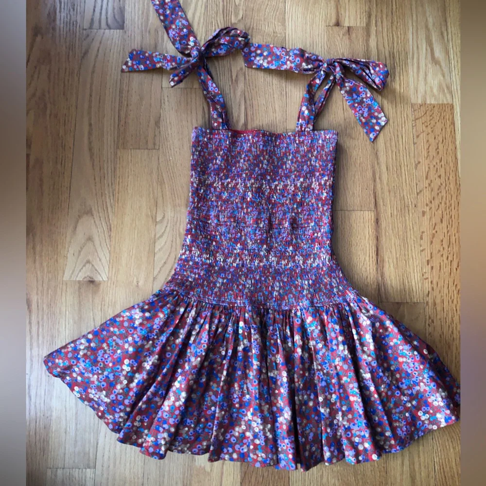 Anthropologie Atsu tie shoulder smocked mini dress - Picture 5 of 9